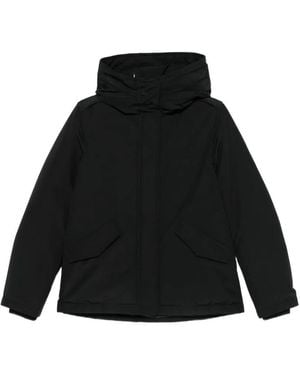 Woolrich Hooded Zip-Up Jacket - Black