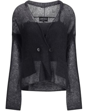 Giorgio Armani Double-Breasted Knitted Cardigan - Black