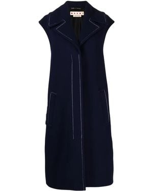 Marni コントラストステッチ シングルコート - ブルー