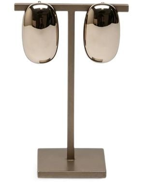 Brunello Cucinelli Polished Dome Earrings - Metallic