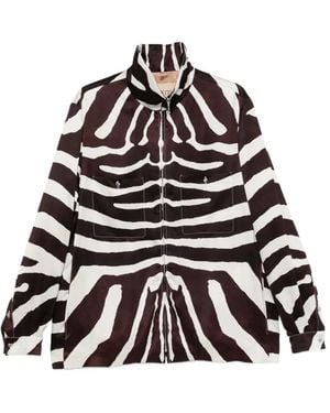 Valentino Garavani Zebra-Pattern Zip Jacket - White