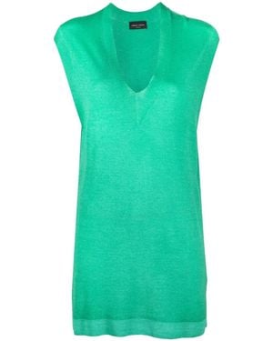 Roberto Collina V-Neck Sleeveless Sweater - Green