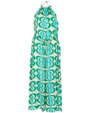 Sundress Sophie Geometric-Print Jumpsuit - Green