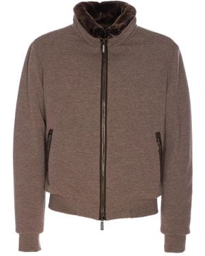 Moorer Bellati shearling-collar padded jacket - Braun