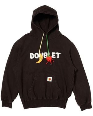 Doublet Hoodie mit Früchte-Applikation - Schwarz