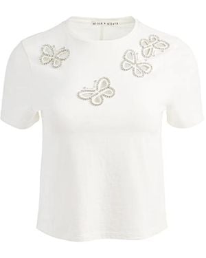 Alice + Olivia Camiseta Con Detalles De Cristal - Blanco