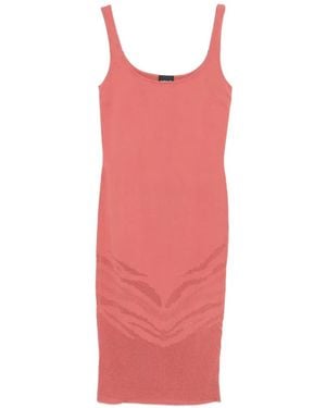 Just Cavalli Scoop-Neck Perforated-Detail Midi Dress - Red