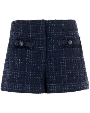 Veronica Beard Gershwin Button Check Shorts - Blue