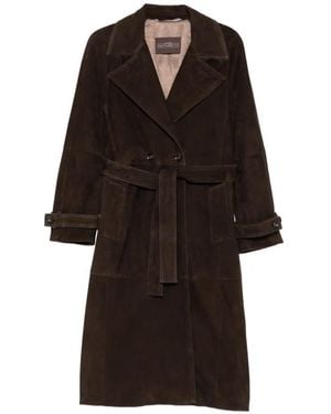 Leather Authority Peacefull Belted Suede Coat - Black