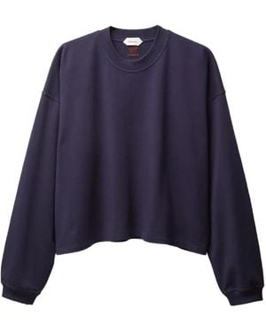 Versace Langarmshirt Aus Besticktem Baumwolljersey - Blau