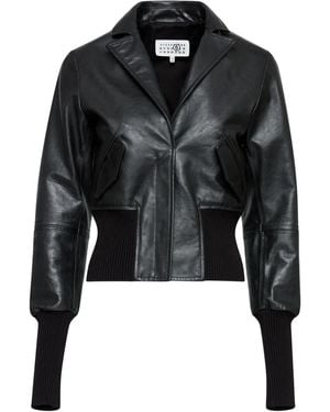 MM6 by Maison Margiela Leather Jacket - Black