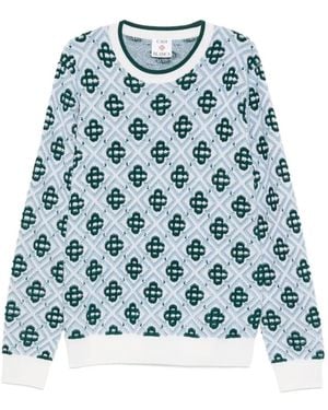 CASABLANCA Monogram-Jacquard Jumper - Blue