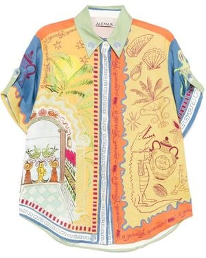 ALÉMAIS Surrealist Summer Hemd - Gelb