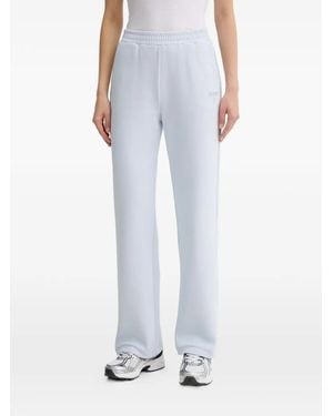 Guess Logo-Embroidered Elasticated-Waist Track Trousers - Blue
