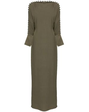 Taller Marmo Mila Decorative Button-Detail Dress - Green