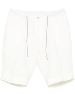 Barba Napoli Drawstring Pleated Shorts - White
