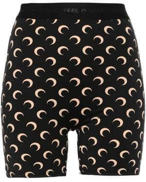 Marine Serre Logo Cyclist Shorts - Black