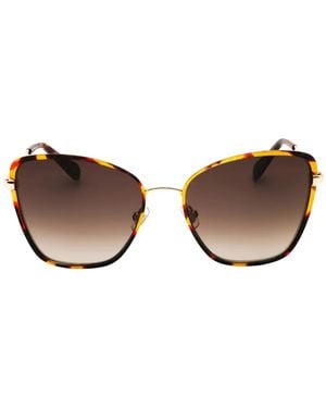 Fossil Cat-Eye Tortoiseshell-Effect Sunglasses - Brown