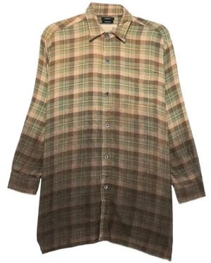 R13 Camisa De Cuadros Con Efecto Envejecido - Neutro