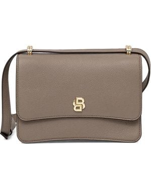 BOSS Logo-Plaque Crossbody Bag - Brown