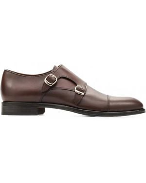 Lottusse Lenox Double-Buckle Monk Shoes - Brown