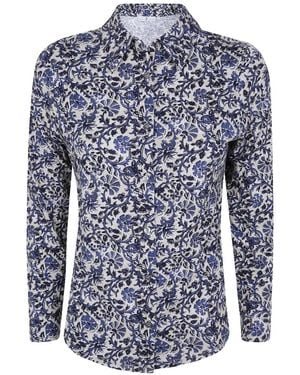 Whyci Floral-Print Long-Sleeve Shirt - Blue