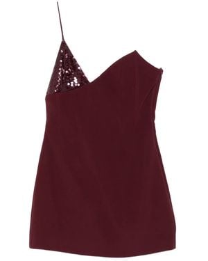 David Koma Robe Courte À Sequins - Red