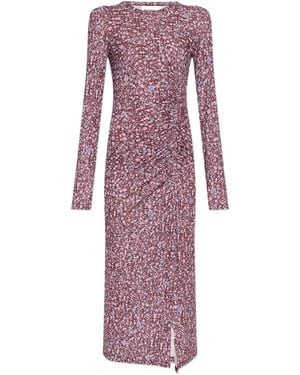 Isabel Marant Floral-Print Midi Dress - Purple