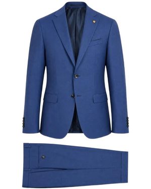Latorre Single-Breasted Notched-Lapel Suit - Blue