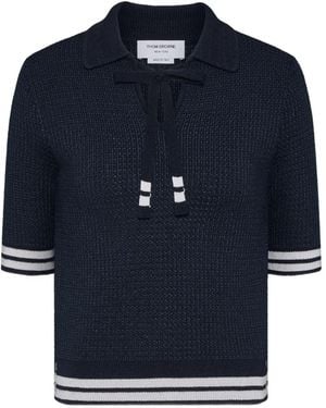 Thom Browne Polotop Met Stiksel - Blauw