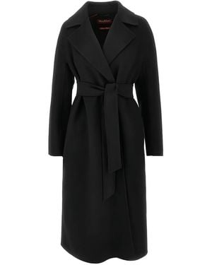Max Mara Cappotto Con Cintura - Nero