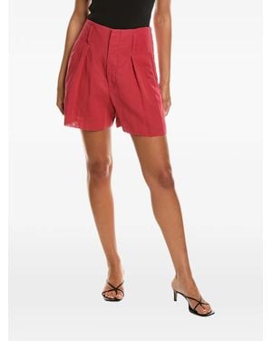 Brunello Cucinelli Pleated Cotton Shorts - Red