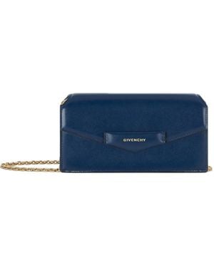 Givenchy Cartera Antigona De Piel Boxcalf Con Cadena - Azul