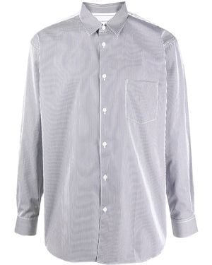 Comme des Garçons Contrast Striped Pocket Shirt - Blue