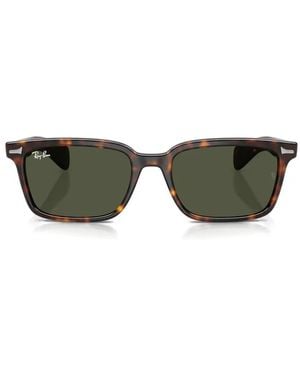 Ray-Ban Brunel Rectangle-Frame Sunglasses - Green