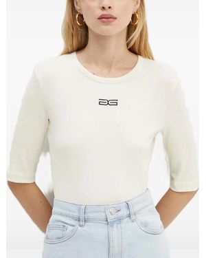 Gestuz Embroidered-Logo T-Shirt - White