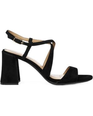 Geox New Eraklia T01 Crossover-Strap Heeled Sandals - Black