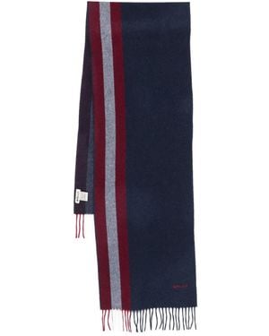 Bally Striped Fringed Scarf - Blue