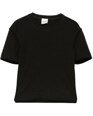 Nanushka Top Sabelle de manga corta - Negro