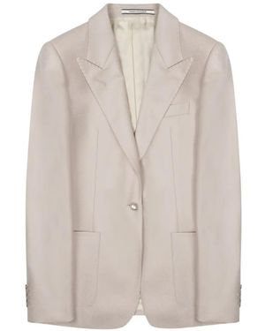 Tagliatore Peak-Lapel Single-Breasted Blazer - White