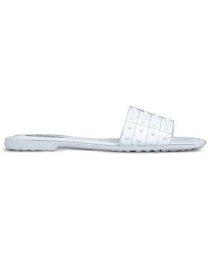 Tod's Gomma Studded Leather Sandals - White