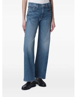 Mother Lasso Sneak Mid-Rise Jeans - Blue