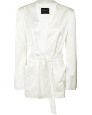 ANDAMANE Blazer Wes con cintura lazada - Blanco