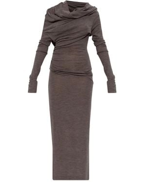 Entire studios Cowl-neck Draped Dress - グレー