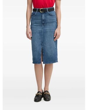 Joop! High-Waisted Split Denim Midi Skirt - Blue