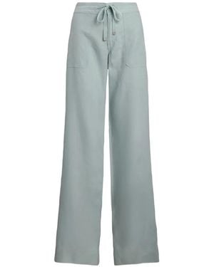 Ralph Lauren Drawstring-Waist Linen Pants - Blue