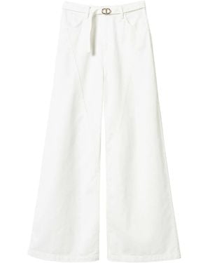 Twinset Oval T Wide-Leg Jeans - White