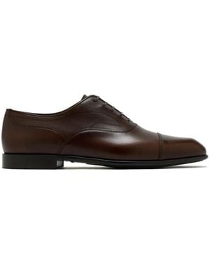 Ferragamo Oxford Con Punta Tonda - Marrone