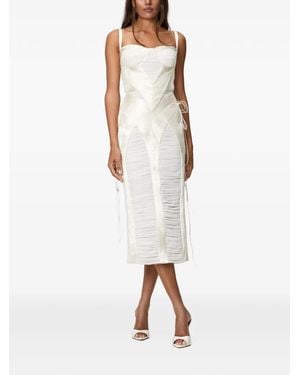 NORINA ST Malena Panelled Ruched Midi Dress - White