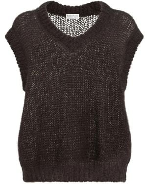 Brunello Cucinelli Funkelnder Pullunder Aus Mohairwolle Mit Monili - Schwarz